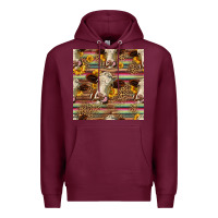 Burgundy western hereford cattle seamless pattern Premium Hoodie - HRA Design Shop