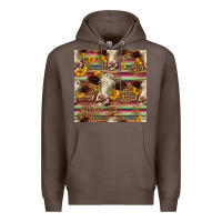Coffee western hereford cattle seamless pattern Premium Hoodie - HRA Design Shop