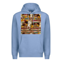 Colony Blue western hereford cattle seamless pattern Premium Hoodie - HRA Design Shop