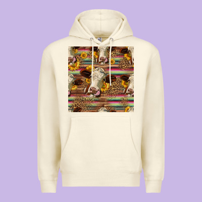 Western Hereford Cattle Seamless Pattern Premium Hoodie Designed By Hra Design Shop