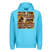 Ocean Blue western hereford cattle seamless pattern Premium Hoodie - HRA Design Shop