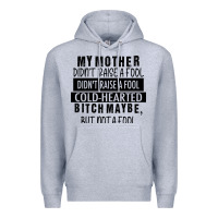 Heather Grey my mother black Premium Hoodie - RacoonDesign