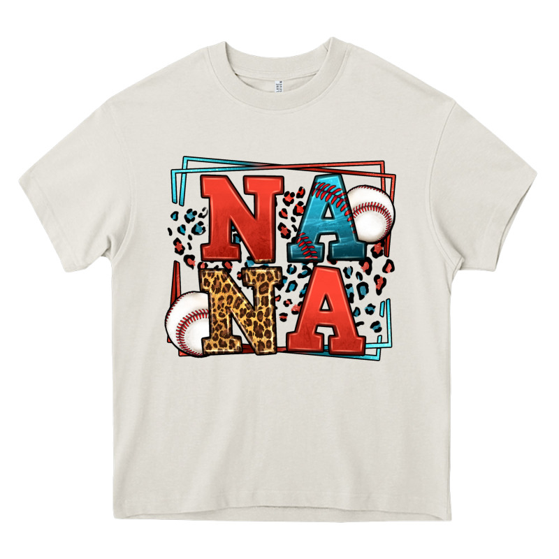 Baseball Nana Leopard Frame Heavy Core Tee by LillyAllenDesigns | Teevron