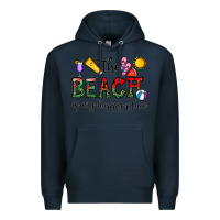 Navy the beach is my happy place Premium Hoodie - CowhideDigitalArt