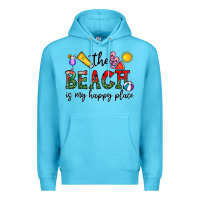 Ocean Blue the beach is my happy place Premium Hoodie - CowhideDigitalArt