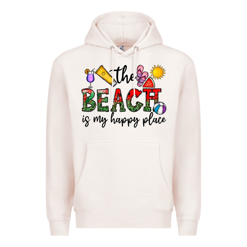 The Beach Is My Happy Place Premium Hoodie by CowhideDigitalArt | Teevron