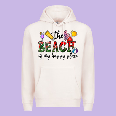 The Beach Is My Happy Place Premium Hoodie Designed By Cowhidedigitalart