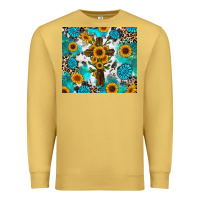 Antique Gold sunflower cross cowhide gemstones Premium Sweatshirt - RanaPortraitStore