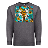 Charcoal Heather sunflower cross cowhide gemstones Premium Sweatshirt - RanaPortraitStore