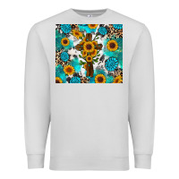 Dove Grey sunflower cross cowhide gemstones Premium Sweatshirt - RanaPortraitStore