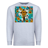 Heather Grey sunflower cross cowhide gemstones Premium Sweatshirt - RanaPortraitStore