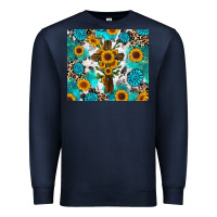 Navy sunflower cross cowhide gemstones Premium Sweatshirt - RanaPortraitStore