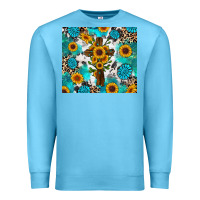Ocean Blue sunflower cross cowhide gemstones Premium Sweatshirt - RanaPortraitStore