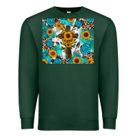 Sports Green sunflower cross cowhide gemstones Premium Sweatshirt - RanaPortraitStore