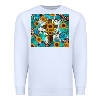 White sunflower cross cowhide gemstones Premium Sweatshirt - RanaPortraitStore