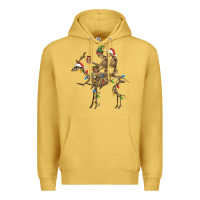 Antique Gold Christmas deer and skeletons Premium Hoodie - FaDigitalArtStudio