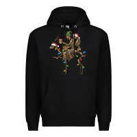 Black Christmas deer and skeletons Premium Hoodie - FaDigitalArtStudio