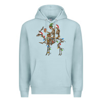 Blue Mist Christmas deer and skeletons Premium Hoodie - FaDigitalArtStudio