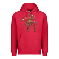 Cardinal Christmas deer and skeletons Premium Hoodie - FaDigitalArtStudio