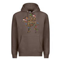Coffee Christmas deer and skeletons Premium Hoodie - FaDigitalArtStudio