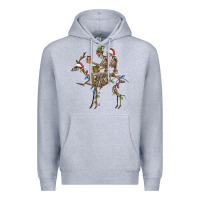 Heather Grey Christmas deer and skeletons Premium Hoodie - FaDigitalArtStudio