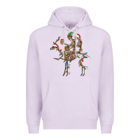 Lilac Christmas deer and skeletons Premium Hoodie - FaDigitalArtStudio