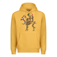 Mustard Christmas deer and skeletons Premium Hoodie - FaDigitalArtStudio