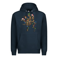 Navy Christmas deer and skeletons Premium Hoodie - FaDigitalArtStudio