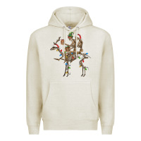 Oatmeal Heather Christmas deer and skeletons Premium Hoodie - FaDigitalArtStudio