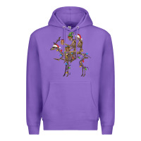 Purple Christmas deer and skeletons Premium Hoodie - FaDigitalArtStudio
