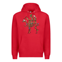 Red Christmas deer and skeletons Premium Hoodie - FaDigitalArtStudio