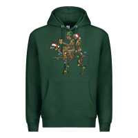 Sports Green Christmas deer and skeletons Premium Hoodie - FaDigitalArtStudio