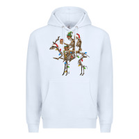 White Christmas deer and skeletons Premium Hoodie - FaDigitalArtStudio