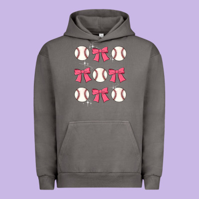 Baseball Coquette Bow Urban Hoodie Designed By Jahusdesignshop