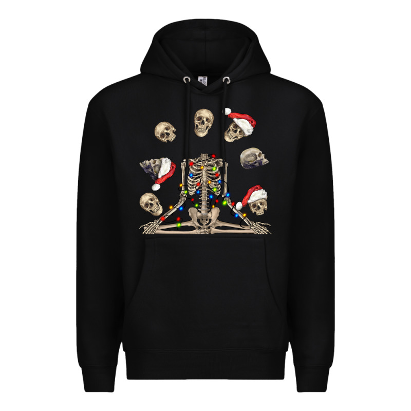 Christmas Human Skeleton And Skulls Premium Hoodie by FaDigitalArtStudio | Teevron