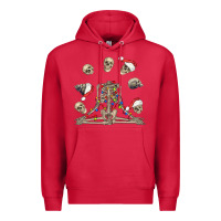 Cardinal christmas human skeleton and skulls Premium Hoodie - FaDigitalArtStudio