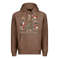 Chestnut christmas human skeleton and skulls Premium Hoodie - FaDigitalArtStudio