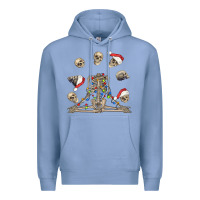 Colony Blue christmas human skeleton and skulls Premium Hoodie - FaDigitalArtStudio