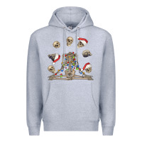 Heather Grey christmas human skeleton and skulls Premium Hoodie - FaDigitalArtStudio