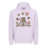 Lilac christmas human skeleton and skulls Premium Hoodie - FaDigitalArtStudio