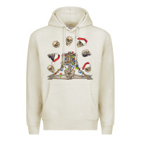 Oatmeal Heather christmas human skeleton and skulls Premium Hoodie - FaDigitalArtStudio