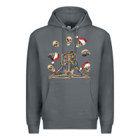 Rock christmas human skeleton and skulls Premium Hoodie - FaDigitalArtStudio