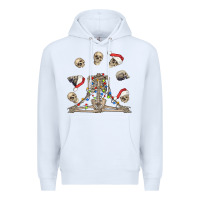 White christmas human skeleton and skulls Premium Hoodie - FaDigitalArtStudio