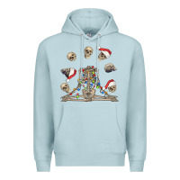 Blue Mist christmas human skeleton and skulls Premium Hoodie - FaDigitalArtStudio