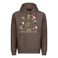 Coffee christmas human skeleton and skulls Premium Hoodie - FaDigitalArtStudio