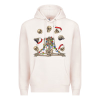 Pale Pink christmas human skeleton and skulls Premium Hoodie - FaDigitalArtStudio