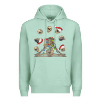 Seafoam christmas human skeleton and skulls Premium Hoodie - FaDigitalArtStudio