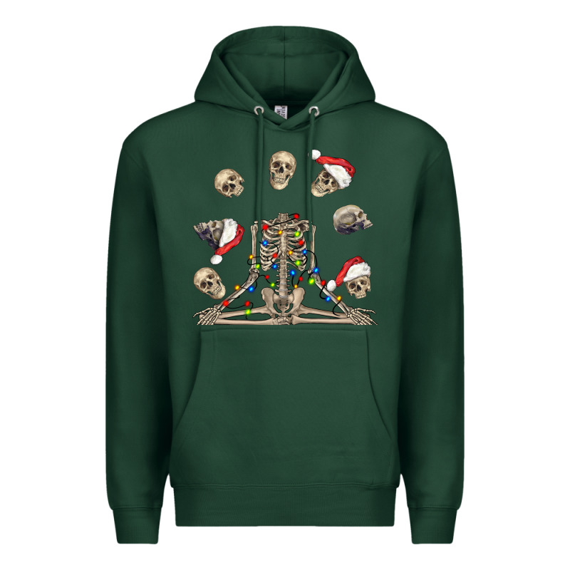 Christmas Human Skeleton And Skulls Premium Hoodie by FaDigitalArtStudio | Teevron