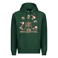 Sports Green christmas human skeleton and skulls Premium Hoodie - FaDigitalArtStudio
