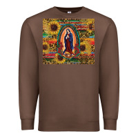 Chestnut sunflower serape lady of guadalupe Premium Sweatshirt - RanaPortraitStore